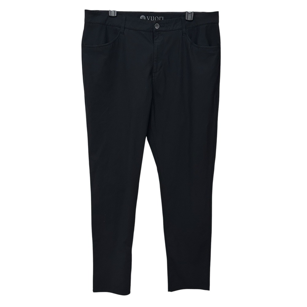Vuori Meta Pants Mens 37 x 32  Black Chino Stretch 5 Pockets Performance V430